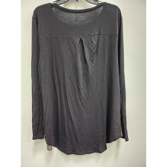 Ruff Hewn Grey Womens Tunic Top Size 2X Black Multi Floral Mixed Media Pullover - Picture 7 of 8